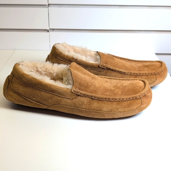 UGG Australia ASCOT 5775 Men's Chesnut Suede Sheepskin Lined Slippers SZ 11 NWOT - Picture 3 of 7